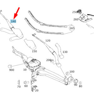 A2048201944 - NEW MERCEDES-BENZ C W204 FRONT RIGHT WIPER ARM LHD A2048201944 ORIGINAL
