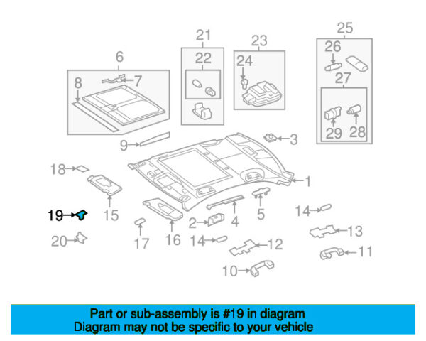A2048260018 - Mercedes-Benz C-Class W204 sun visor mount A2048260018