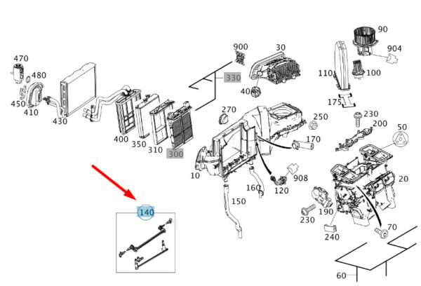 A2048300233 - NEW MERCEDES-BENZ C W204 HEATER CONTROL LEVER PARTS KIT A2048300233 GENUINE