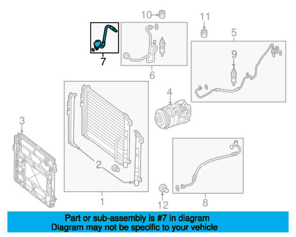 A2048306115 - Mercedes-Benz C-Class W204 A/C refrigerant suction hose A2048306115