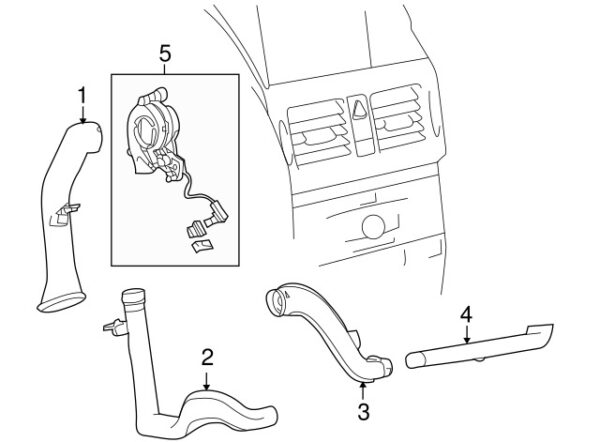 A2048321645 - Mercedes-Benz C-Class W204 Center Instrument Panel Air Channel A2048321645