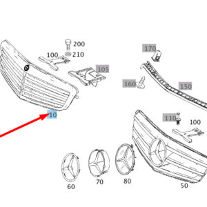 A20488012837D11 - New MERCEDES-BENZ C W204 Radiator Grille A20488012837D11