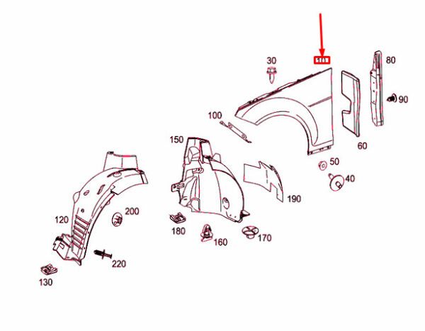A2048801318 - NEW MERCEDES-BENZ C W204 FRONT LEFT FENDER A2048801318 ORIGINAL