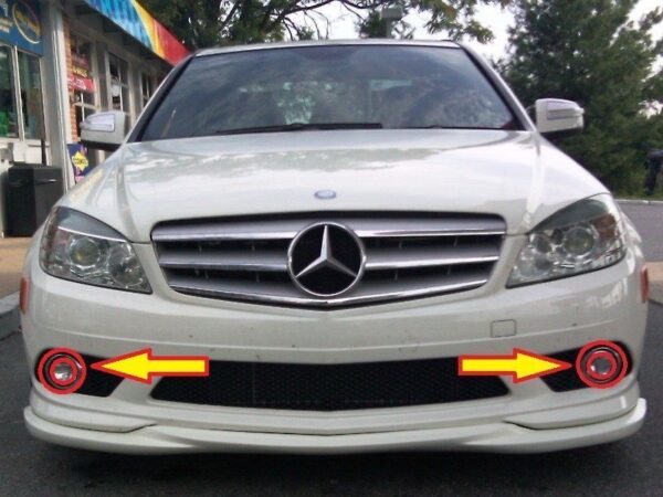 A2048851774 - NEW MERCEDES BENZ C CLASS W204 FOG LIGHT LAMP RING TRIM SET LR 2PCS