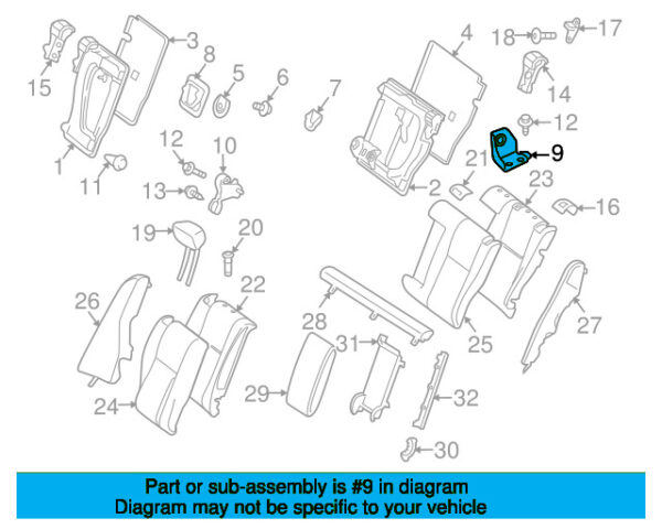 A2049200624 - Mercedes-Benz C-Class W204 seat hinge rear right outside A2049200624