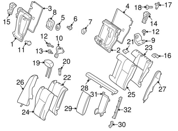 A2049200624 - Mercedes-Benz C-Class W204 seat hinge rear right outside A2049200624