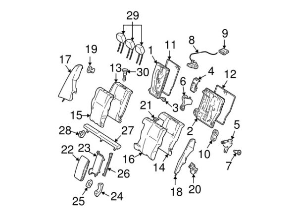 A20492303228K67 - Mercedes-Benz C-Class W204 rear seat belt guide A20492303228K67