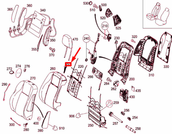 A2049700241 - NEW MERCEDES-BENZ C W204 FRONT SEAT HEAD RESTRAINT GUIDE A20497002419051
