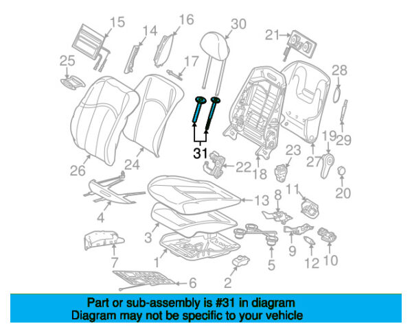 A20497004413C99 - Mercedes-Benz C-Class W204 Front Right Headrest Guide A20497004413C99