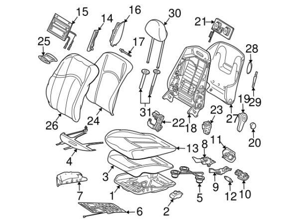 A20497004413C99 - Mercedes-Benz C-Class W204 Front Right Headrest Guide A20497004413C99