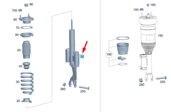 A2053209230 - MERCEDES-BENZ C W205 Front Shock Absorber Strut A2053209230 NEW GENUINE