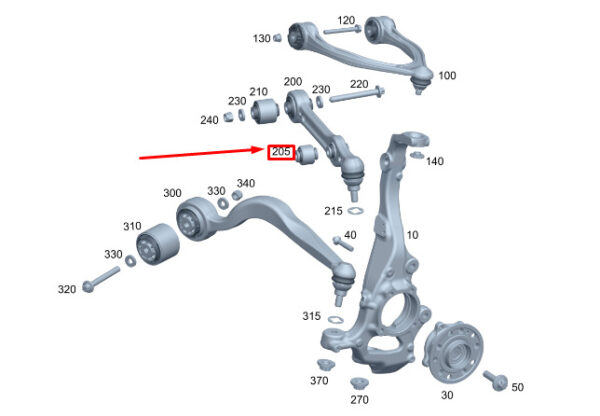 A2053337500 - Mercedes-Benz EQC spring connection socket front right A2033397500 NEW ORIGINAL