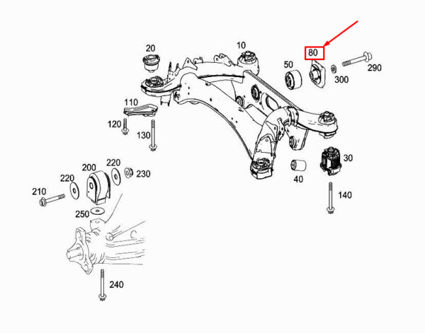 A2053500312 - Mercedes-Benz C W205 rear axle left vibration damper A2051500312 NEW