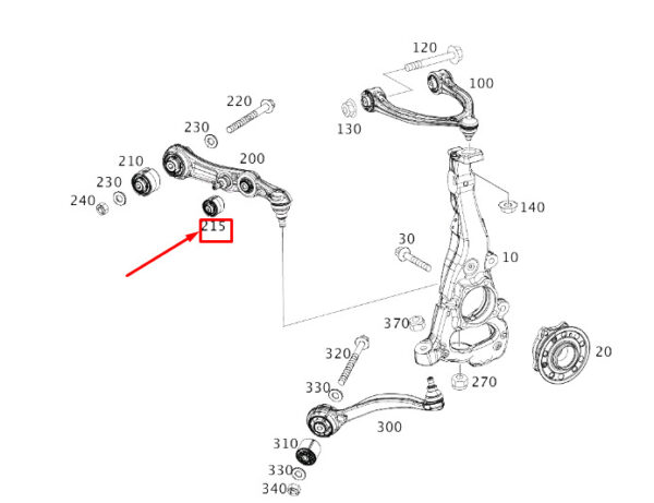 A2053523700 - NEW MB E C238 FRONT AXLE SPRING LINK SUPPORTING JOINT A2053523700 ORIGINAL