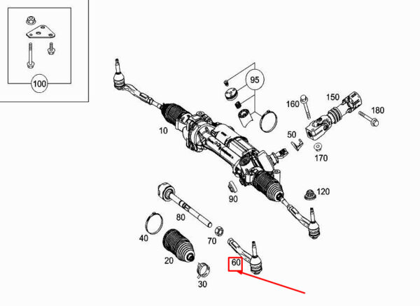 A2054604702 - NEW MERCEDES-BENZ E W213 FRONT LEFT STEERING TIE ROD END A2054604702
