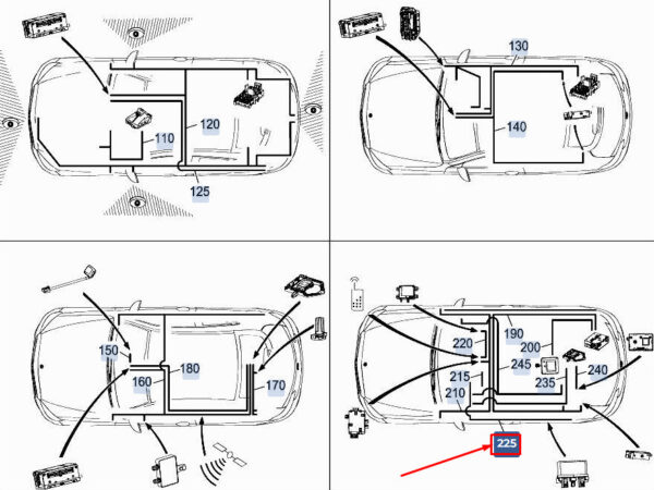 A2055401220 - NEW MERCEDES-BENZ C COUP� C205 CAR PHONE ANTENNA HARNESS A205401220