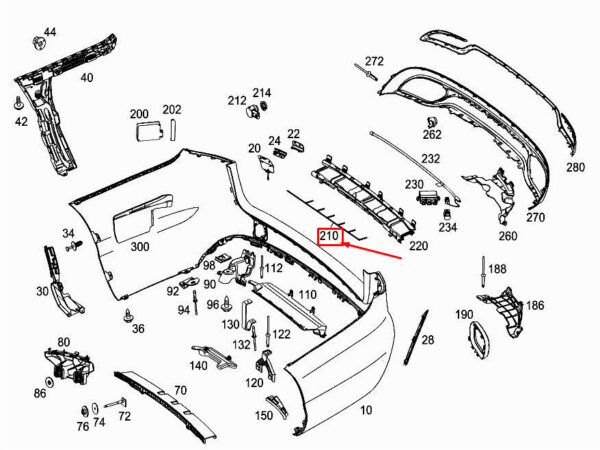 A2055406300 - MERCEDES-BENZ C W205 Rear Parking Aid Wiring A2055406300 NEW GENUINE
