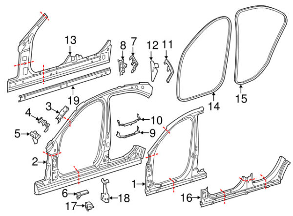 A2056800725 - Mercedes-Benz C-Class A205 Front Left Sound Absorber A2056800725