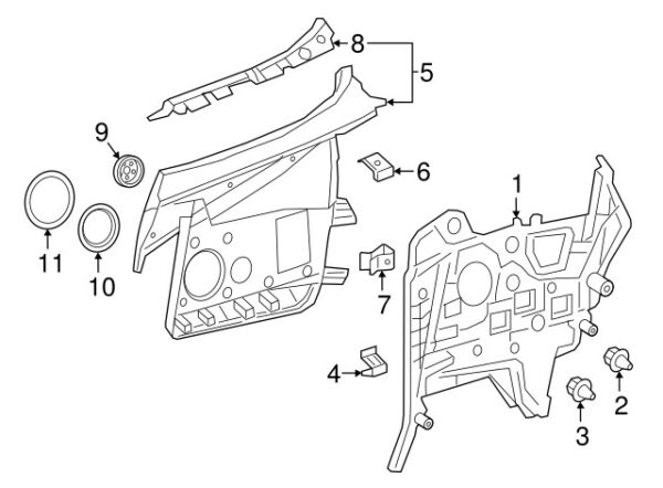 A20569099017H52 - Mercedes-Benz C-Class A205 rear speaker cover A20569099017H52
