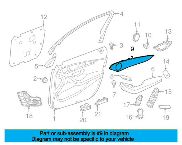 A2057202622 - Mercedes-Benz C-Class A205 Front Right Door Trim Panel A2057202622