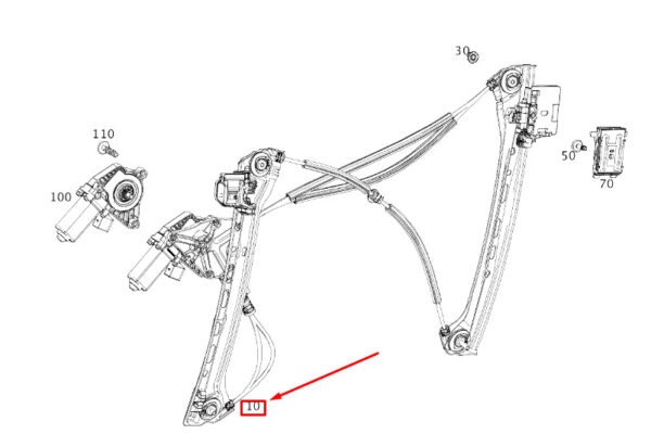 A2057204127 - NEW MERCEDES-BENZ E C238 FRONT LEFT DOOR WINDOW LIFTER A2057204127 ORIGINAL