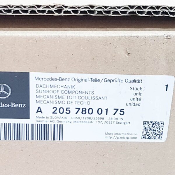 A2057800175 - Mercedes-Benz C W205 Left Sunroof Mechanical Instructions A2057800175 New