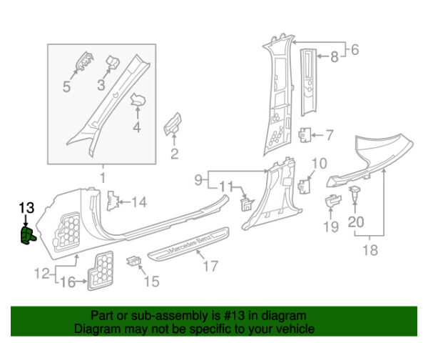 A2058130200 - NEW MERCEDES-BENZ GLC C-CLASS RIGHT KICK PANEL TRIM CLASS A2058130200 GENUINE