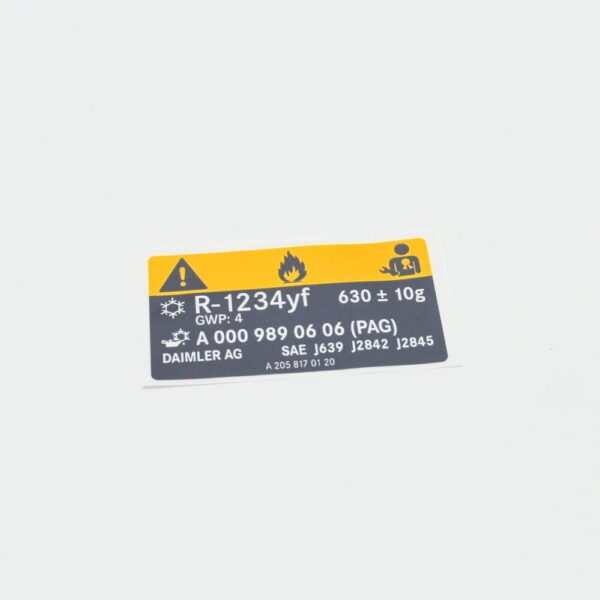 A2058170120 - NEW MB GLC COUPE C253 AIR CONDITIONING INFORMATION LABEL A2058170120 ORIGINAL