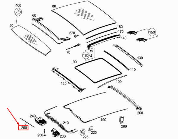 A2058201201 - New MERCEDES-BENZ C Coupe C205 Roof Drive Motors Harness A2058201201
