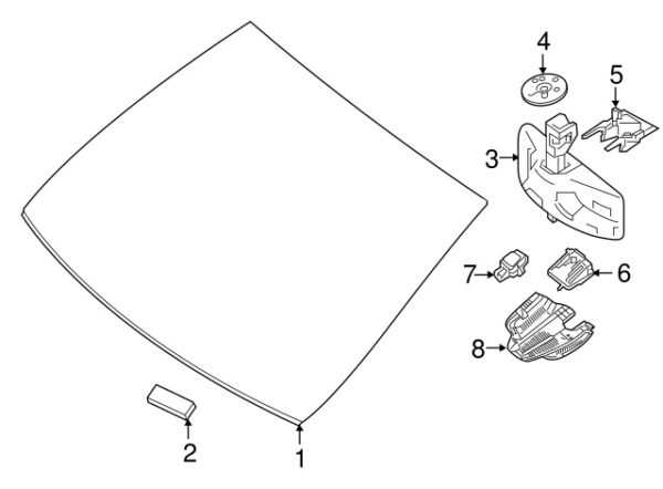 A20582103009051 - Mercedes-Benz C-Class A205 rain sensor cover front A20582103009051