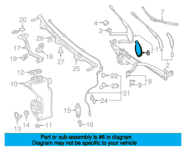 A205824000064 - Mercedes-Benz C-Class A205 windshield wiper arm cover front left