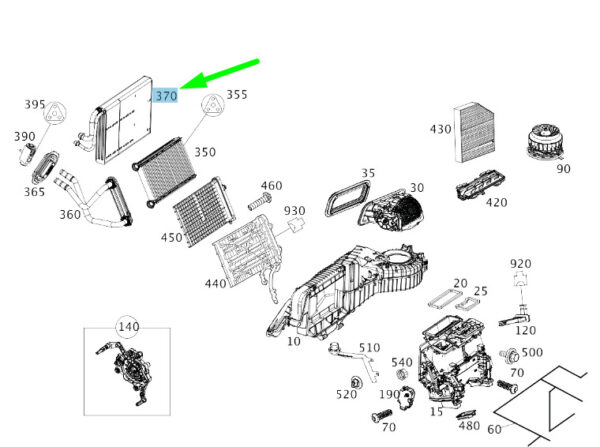 A2058307900 - NEW MERCEDES-BENZ C W205 AMG EVAPORATOR RHD A2058307900 ORIGINAL