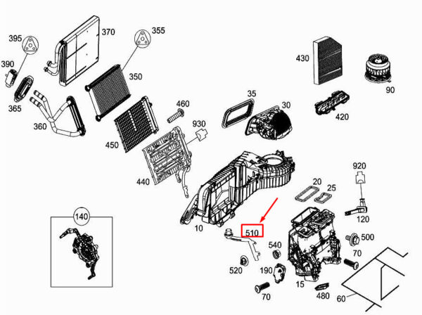 A2058320200 - NEW MERCEDES-BENZ GLC X253 CONDENSATION WATER DRAIN HOSE A2058320200