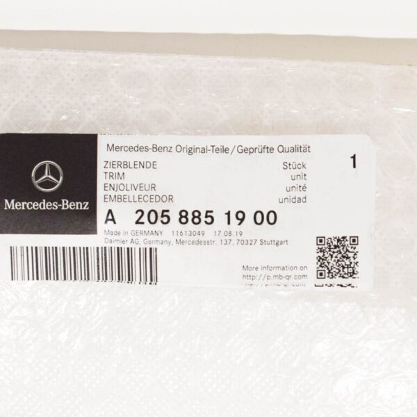 A2058851900 - NEW MERCEDES-BENZ C W205 FRONT BUMPER LEFT SIDE MOLDING A2058851900