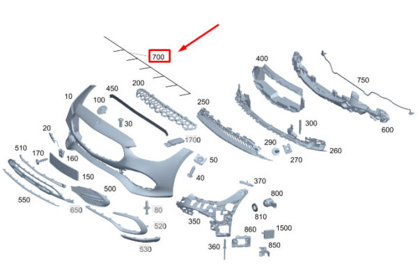 A2065404337 - Mercedes-Benz C W206 Harness for Parking Sensor Front A2065404337, Original Part