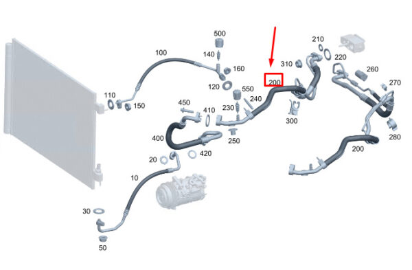 A2068309004 - Mercedes-Benz C W206 A/C refrigerant line A2068309004 NEW ORIGINAL