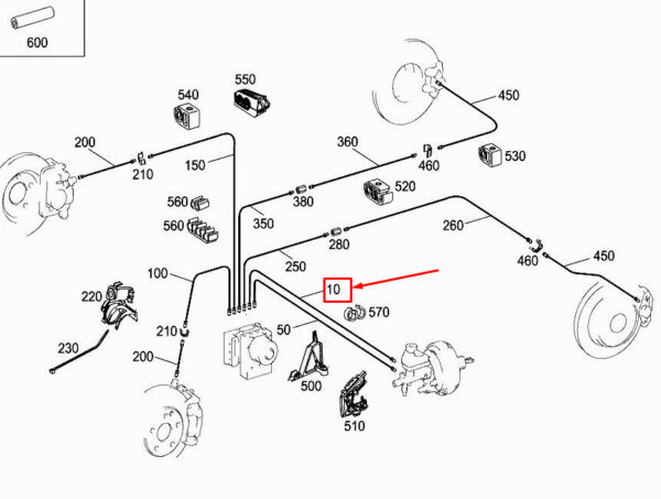 A2074200126 - NEW MERCEDES-BENZ E CABRIO A207 BRAKE LINE A2074200126
