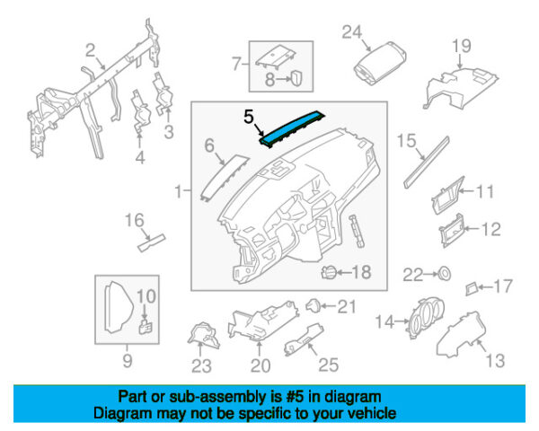 A20768024077K43 - Mercedes-Benz E-Class A207 Instrument Panel Cover Top Right
