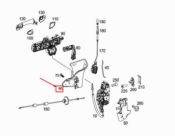 A2077230108 - MERCEDES-BENZ E Coupe C207 Front Left Door Lock Cover A2077230108 NEW GENUINE