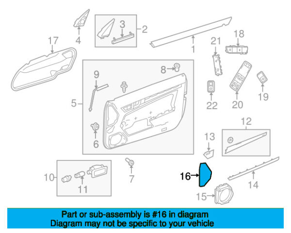 A20772707889051 - Mercedes-Benz E-Class A207 Speaker Cover Front Left A20772707889051