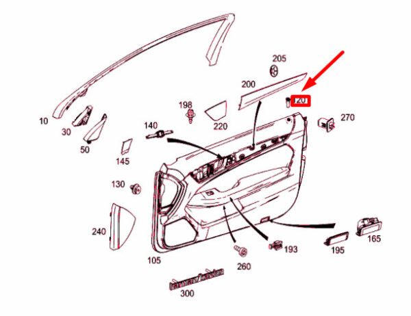 A20776600259051 - NEW MB C COUPE C204 FRONT LEFT DOOR SAFETY BUTTON RING A20776600259051 ORIGINAL