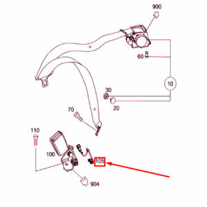 A2078200115 - New MERCEDES-BENZ C W204 Rear Left Belt Lock Wiring Harness A2078200115