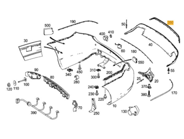 A2078852521 - Moulding Mercedes Benz E 220 E 250 E 350 Coup Convertible W207 Genuine A2078852521