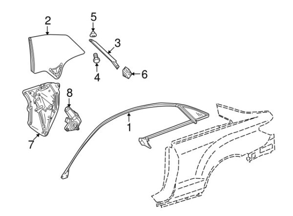 A2079810078 - Mercedes-Benz E-Class A207 side part glass nut A2079810078