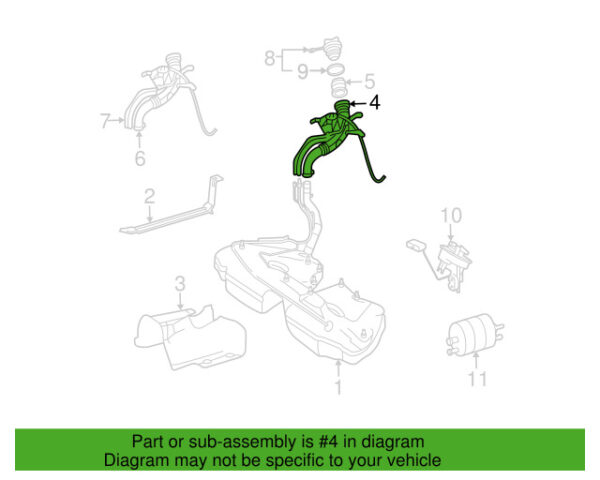 A2094700320 - NEW MERCEDES-BENZ CLK 350 550 500 FUEL FILLER NECK ASSEMBLY A2094700320
