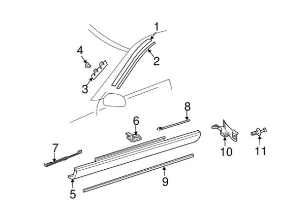 A2096981254 - NEW MERCEDES-BENZ CLK-CLASS RIGHT ROCKER PANEL MOULD MODELS A2096981254 GENUINE