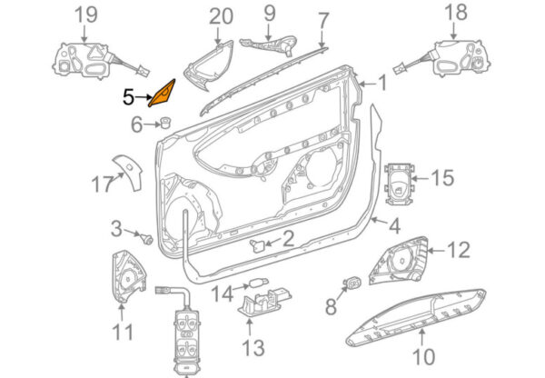 A2097250111 - NEW MB CLK 209 FRONT DOOR LEFT SIDE MIRROR COVER A2097250111 7376 OEM