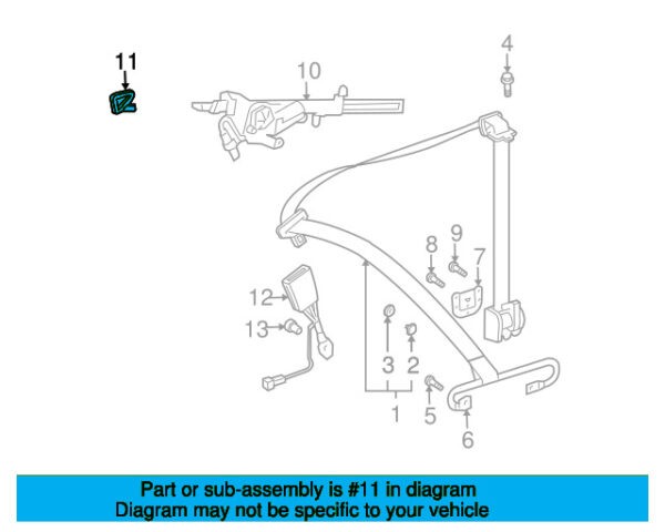A20986801228J12 - Mercedes-Benz CLK-Class C209/A209 seat belt guide front left