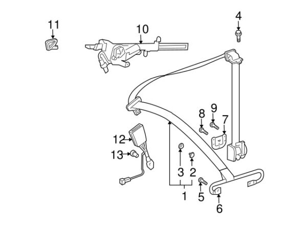 A20986801228J12 - Mercedes-Benz CLK-Class C209/A209 seat belt guide front left