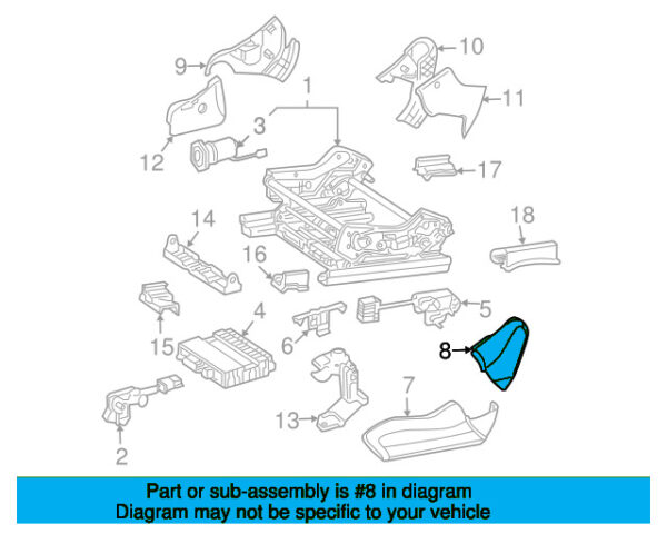 A20991823308J12 - Mercedes-Benz CLK-Class C209/A209 Left Upper Outer Seat Rail Cover